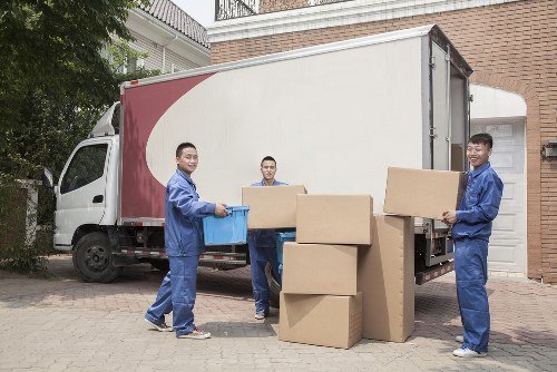 Boxes and household items stored in a Croydon self storage unit
