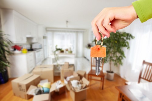 Customer placing items into a self storage unit at the start of the agreement