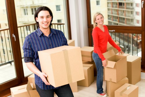 Packed boxes prepared for local removals in Croydon